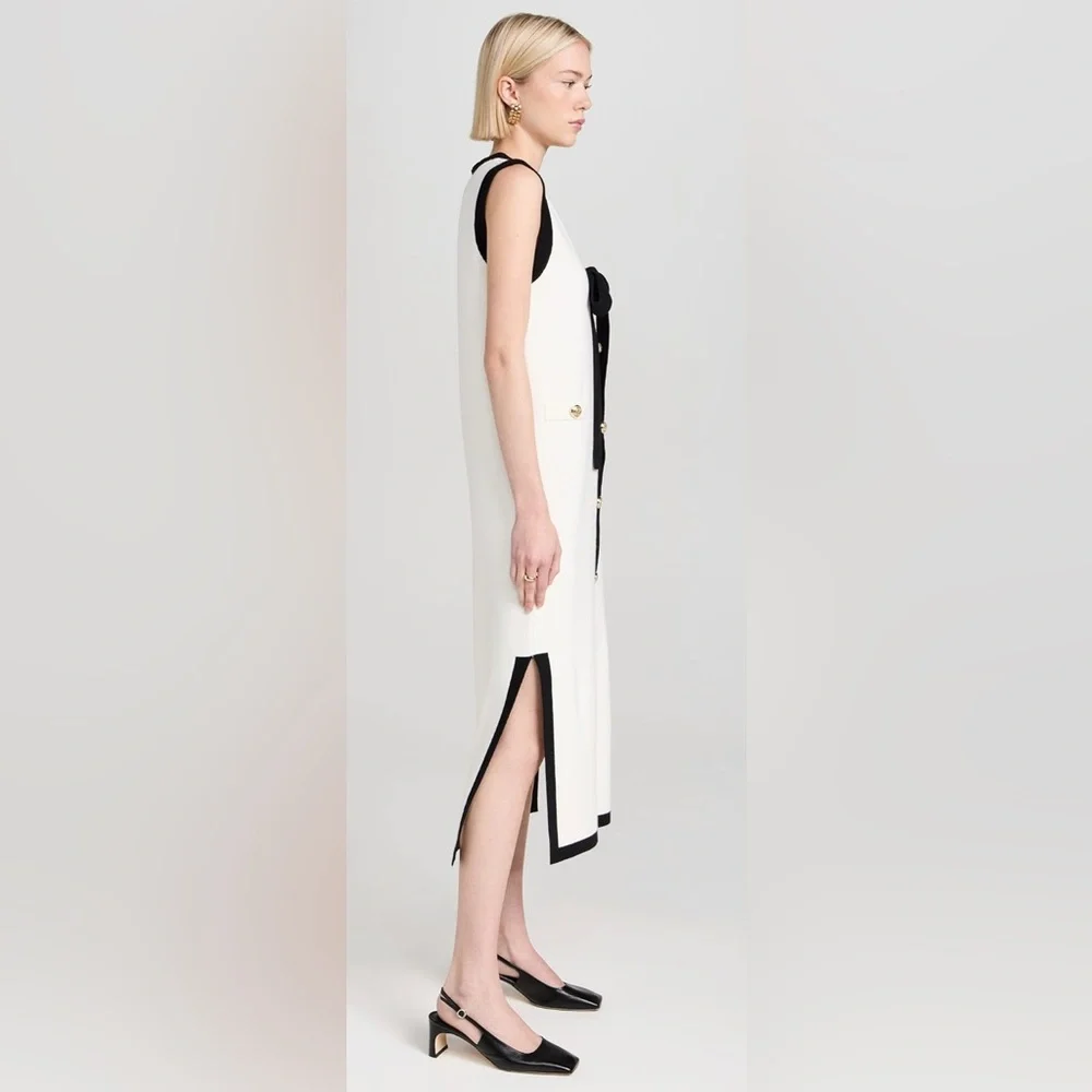 NWOT English Factory Knit Midi Dress With Ribbon Tie - Picture 3 of 9